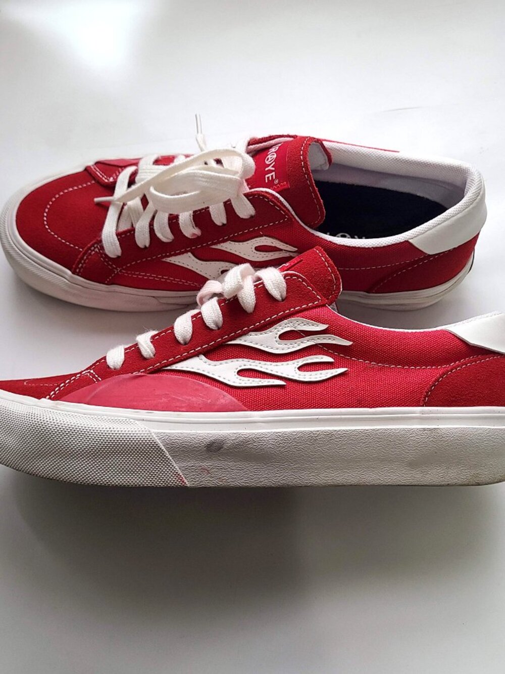 Straye Logan Flame Red Suede Skate Shoes Casual - Men US10 280cm